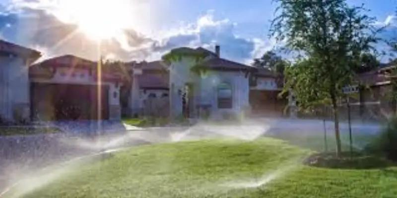 JLS technician adjusting sprinkler head during spring activation